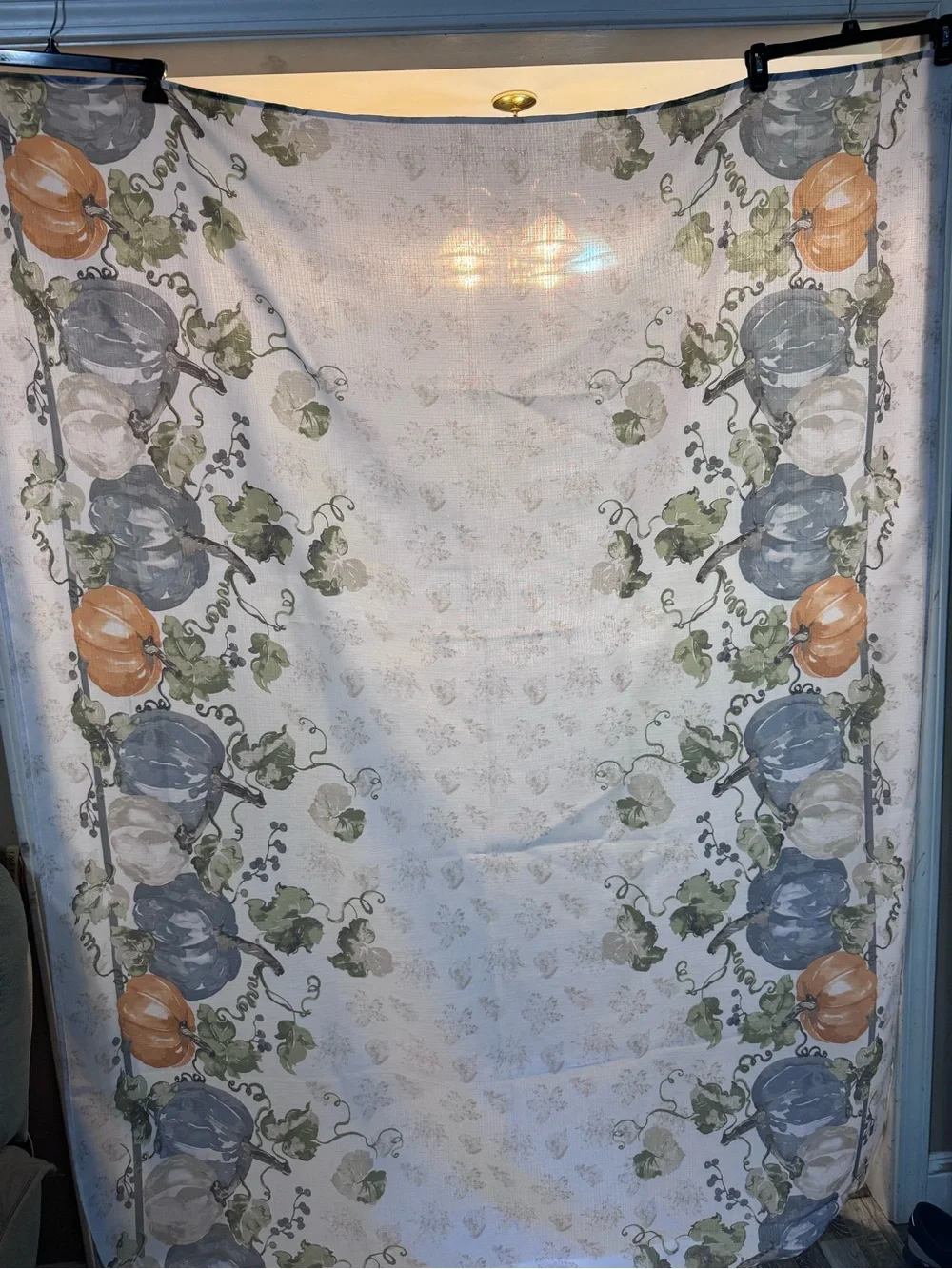 Elrene Fall Pumpkin Tablecloth 60x108 + 68” Runner Harvest Thanksgiving Set-0210